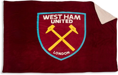 West Ham Sherpa Blanket Football Club Throw Multi Gift Officially Licensed