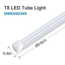 120w Led Tube Light 2ft 4ft 5ft 6ft 8ft V-shape T8 Led Shop Light Fixture 6000k