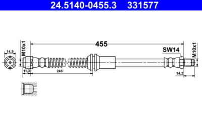 ATE 24.5140-0455.3 brake pants for Mercedes-Benz