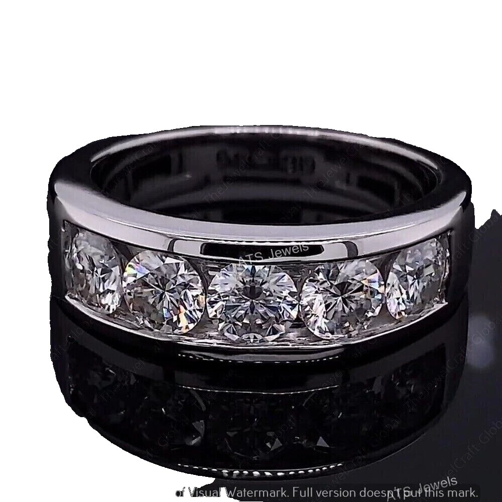 Anillos de Plata de ley Banda Moissanite para hombres