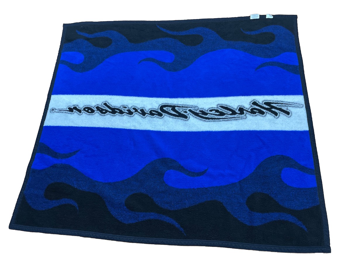 Harley Davidson Throw Blanket Aurora Biederlack Blue Flames