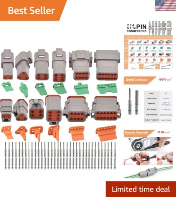 Barrel Style Solid Terminals Connector Kit - 35 Pairs Quality Pins and Sockets