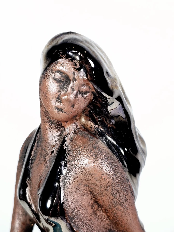 Decoración artística de mesa de arcilla de delfín montando de colección para mujer, 12" Foto 2 de 4