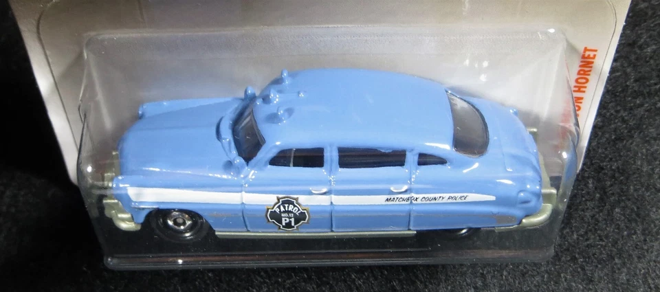 Tarjeta de coche de policía Matchbox Blue '51 Hudson Hornet 2019 #57 MB1-031819 Foto 3 de 4