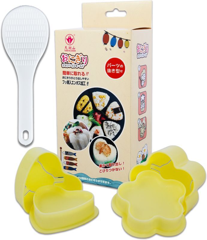 3-teiliges Sushi Maker Set - Herzform - Blumenform - Onigiri Reisball Reisform