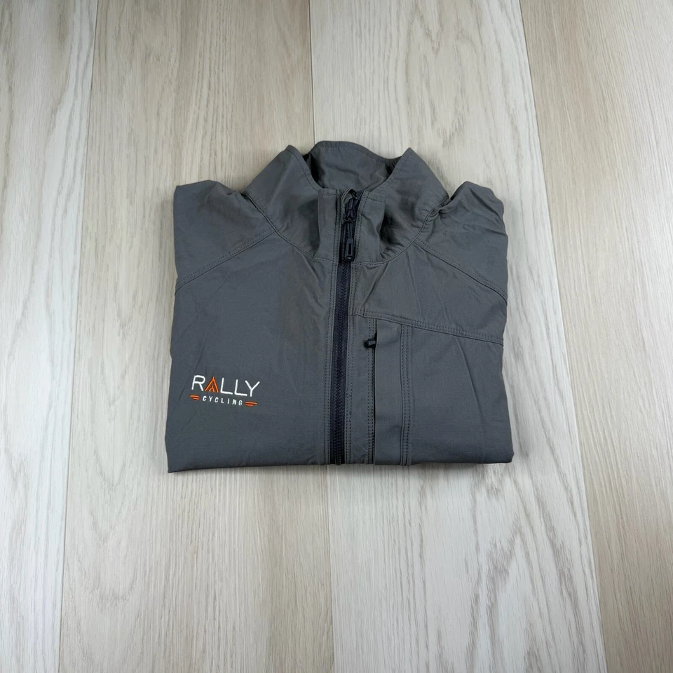 Chaqueta de ciclismo de rally con cremallera completa forrada elástica gris Outdoor Research para hombre talla L Foto 2 de 4