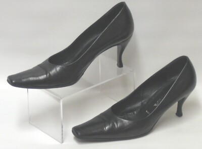 black leather heels uk
