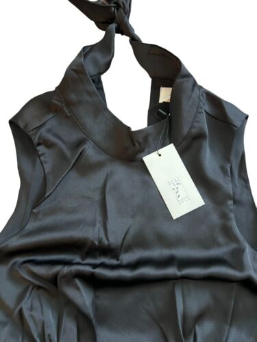 Most Of All Women Coralie Dress Black 4 Satin Midi Sleeveless Flowy Lightweight - Picture 5 of 12