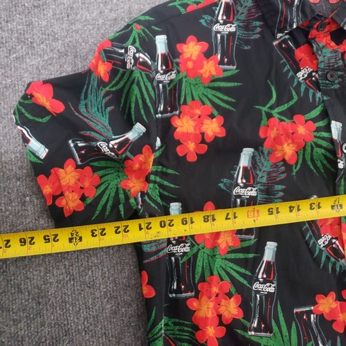 coca cola Hawaiian shirt men's large floral coca cola pattern - Picture 6 of 6