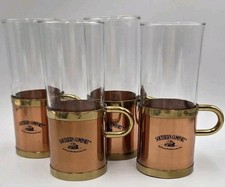 Southern Comfort Whiskey Drinking Glass Holders Beucler Copper & Brass 4 pc