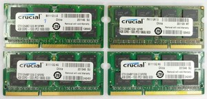 16GB 4x 4GB CRITICAL PC3-10600 DDR3 1333MHz 1,5V Laptop RAM Speichermodule