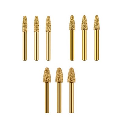3 Stück Schleifbits Warhead Body Shape Schleifköpfe zum Glasschleifen