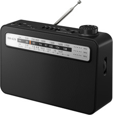 Portable AM FM Radio with Bluetooth Speaker, AC Plug In/Usb C Rechargeable