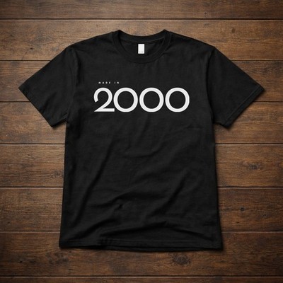 Made in 2000 Shirt   Minimal Y2K Birthday Millennium Year   26th Birthday Gift