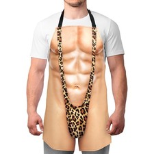 Funny Men Cooking Grilling Aprons Belly BBQ Funny Gag Gifts for Christmas, White