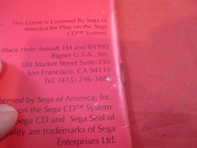 Blackhole Assault Sega CD Instruction Manual Booklet ONLY