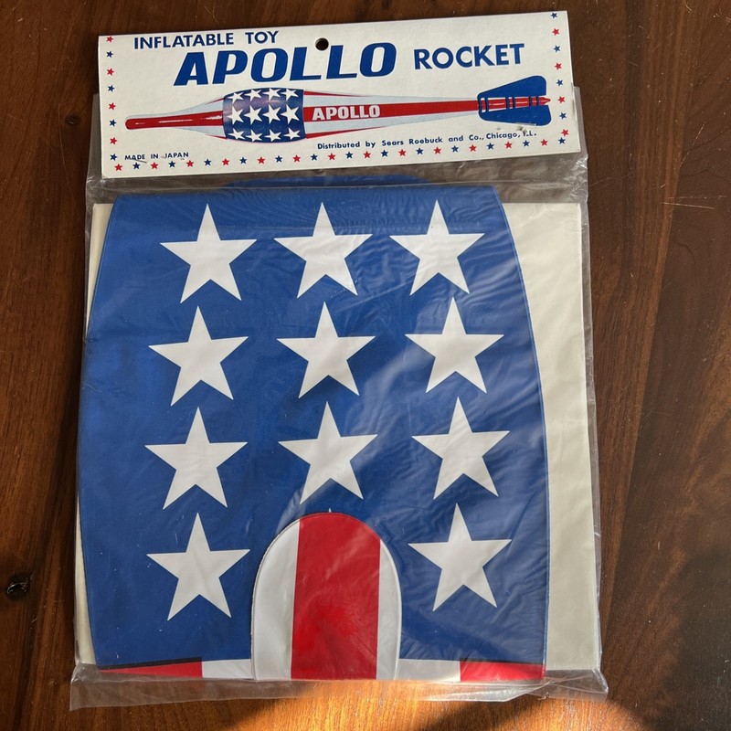 Vtg 1969-1970 Patriotic Inflatable Apollo Rocket Sears Roebuck & Co Japan NOS