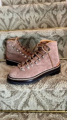 NEW Women's Ralph Lauren Purple Label Fidel Hiking Style Boots Taupe 37.5 or 7.5