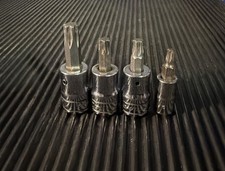 Snap On Tools Torx Sockets (3/8” Drive)T500, T40, T30, (1/4” Drive) T20, 4 Pcs Snap On Tools Torx Sockets (3/8” Drive)T500, T40, T30, (1/4” Drive) T20, 4 Pcs