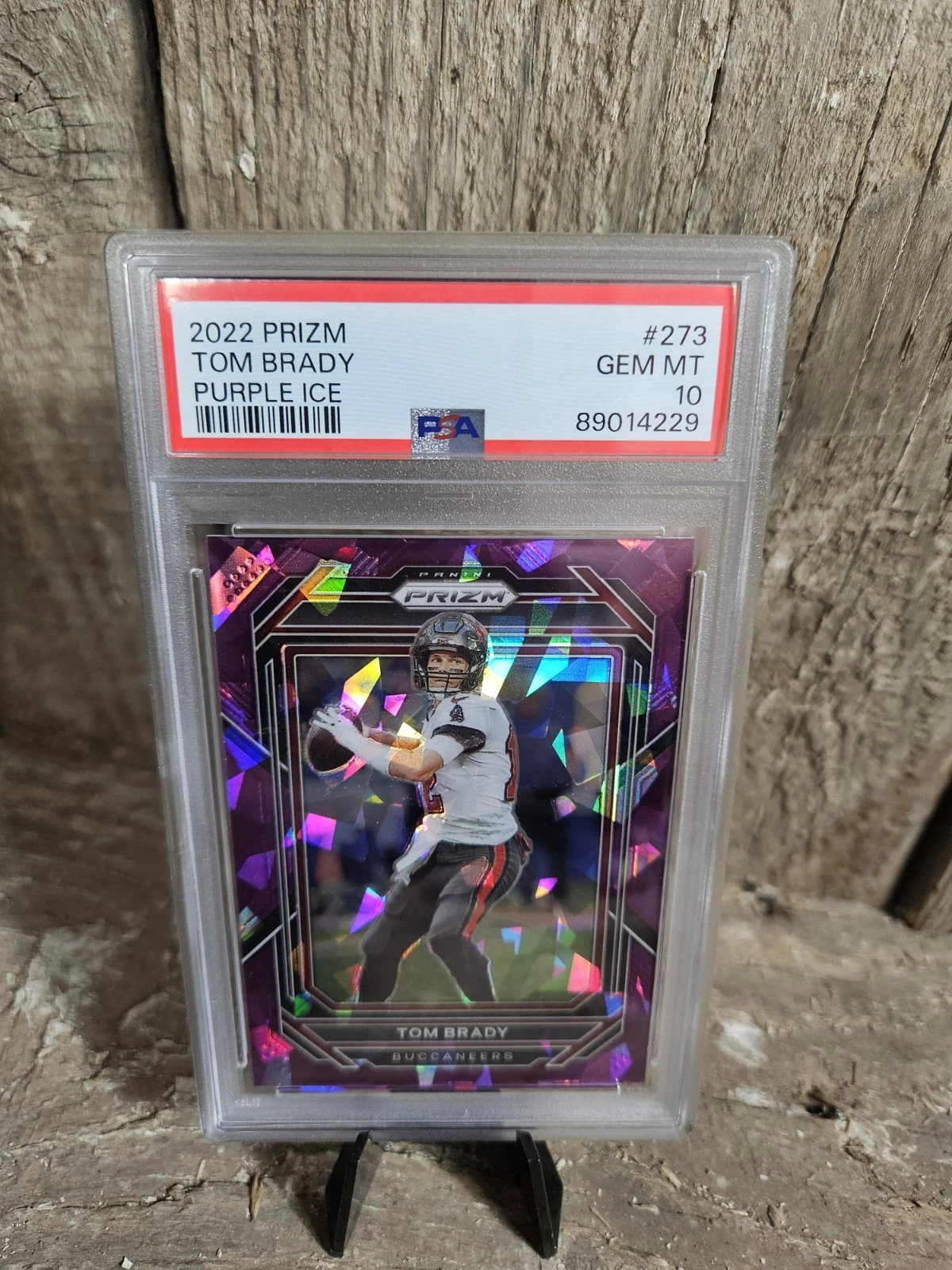 Deal for 2022 Panini Purple Ice Prizm #273 Tom Brady Buccaneers 65/225 PSA 10 GEM MINT