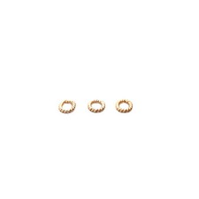 Gold Finish and Silver Plated Oval Twisted Decorated Closed Rings 6  7 mm - A