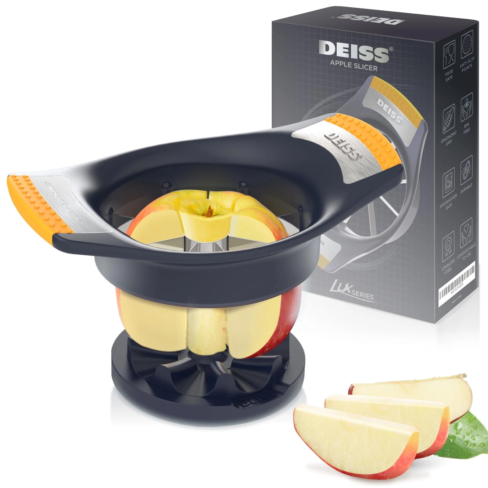LUX 4.25 Inch Apple Slicer and Corer with Cutting Base, Stainless Steel 8-Sli...
Opens in a new wind