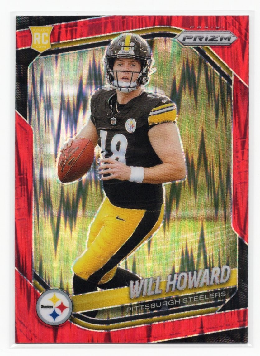 Will Howard #367 Panini Prizm Football 2025 Steelers Rookie Red Flash Prizm (RC)