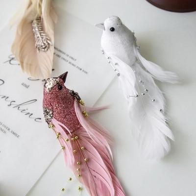 Christmas Tree Birds Handmade Foam Craft Natural Feathered Styles Decoration