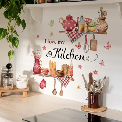  I Love My Kitchen Wall Sticker Food Lettering Quotes Saying Wall Decals 