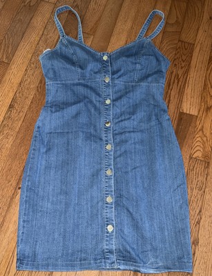 iris denim dress Women's Large Iris Denim Button Up Dress