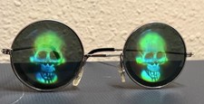 90s Hologram Sunglasses, Original Vintage Glasses "skeleton face"