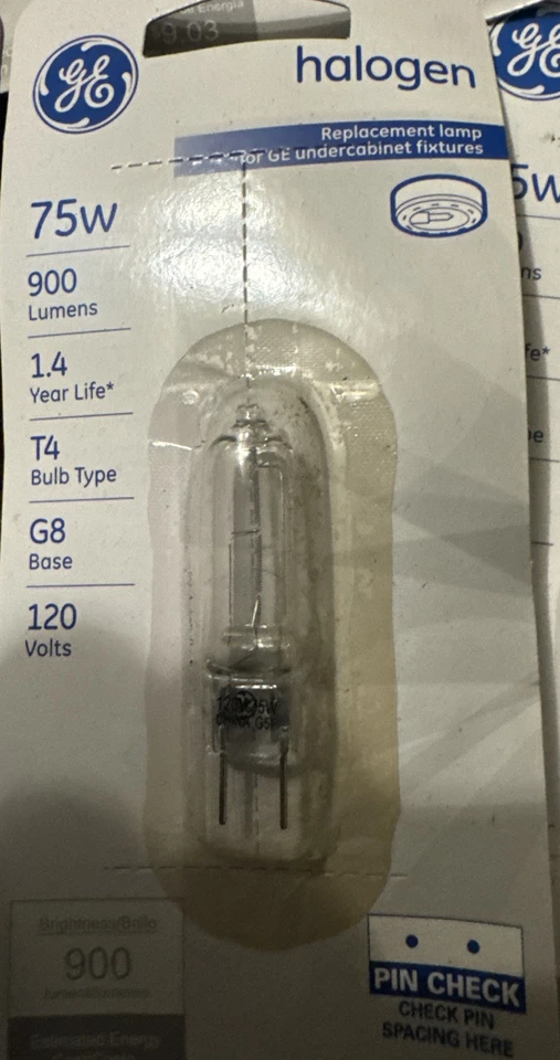 GE T4 Bulb 900 Lunens G8 Base 120 Volts 75W 97666 - Lot of 8 - Image 2 of 4