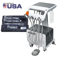 Dental Mobile Delivery Unit System 4 Holes Air Compressor Portable/Handpiece Kit