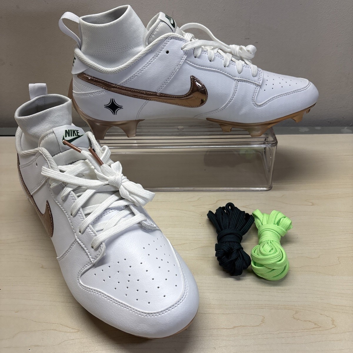 Nike Vapor Edge Dunk Rose Gold White Football Cleats PE Size 13