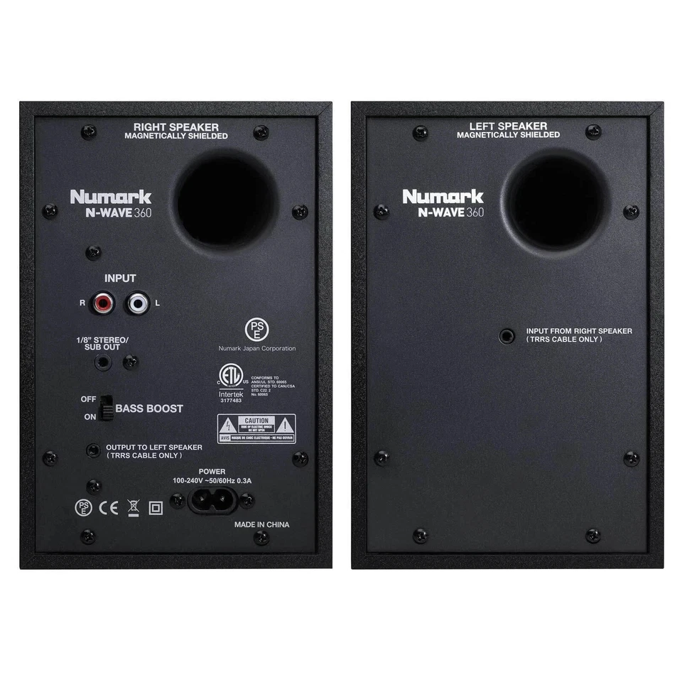 Numark N-Wave 360 60 W Powered Desktop Computer/Studio Monitor DJ Speakers Pair - Image 2 of 2