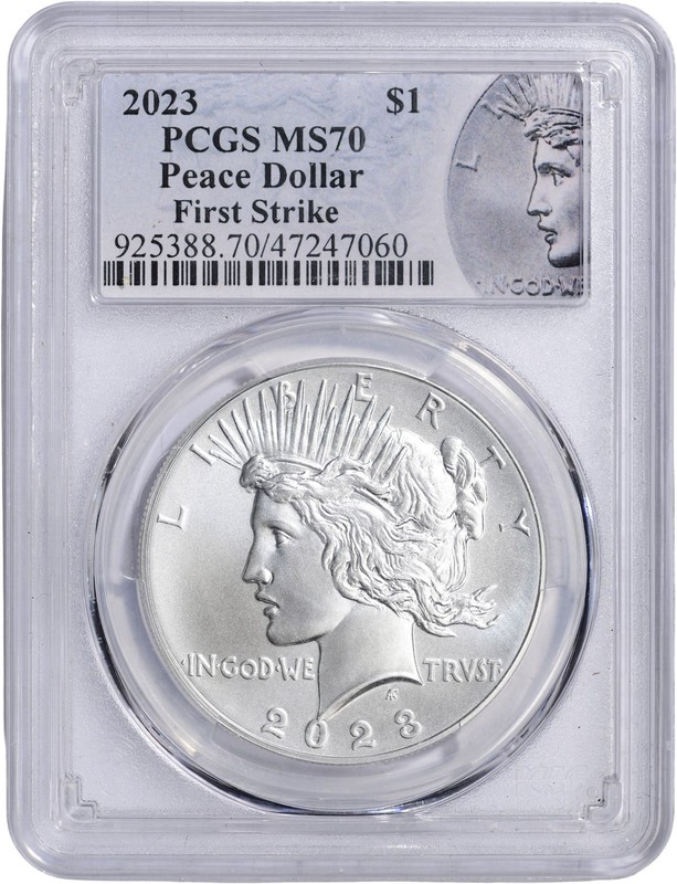 2023 US Peace Silver Dollar $1 PCGS MS 70 First Strike