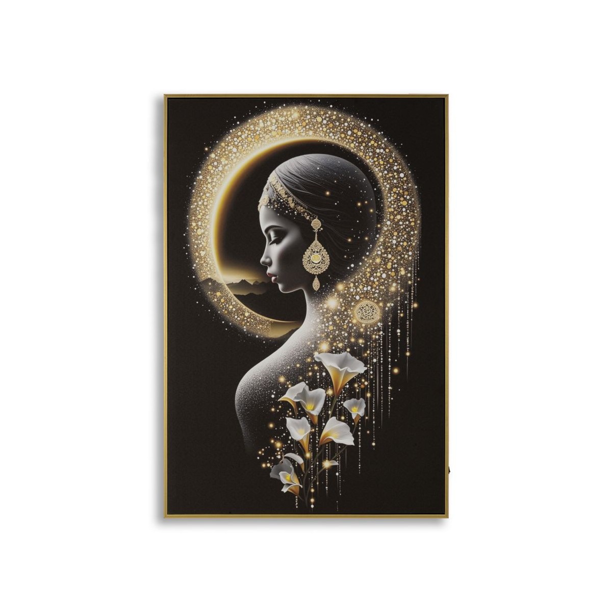 Tableau imprimé à LED rétroéclairé Inda de 60x90cm avec toile Canevas multicolore