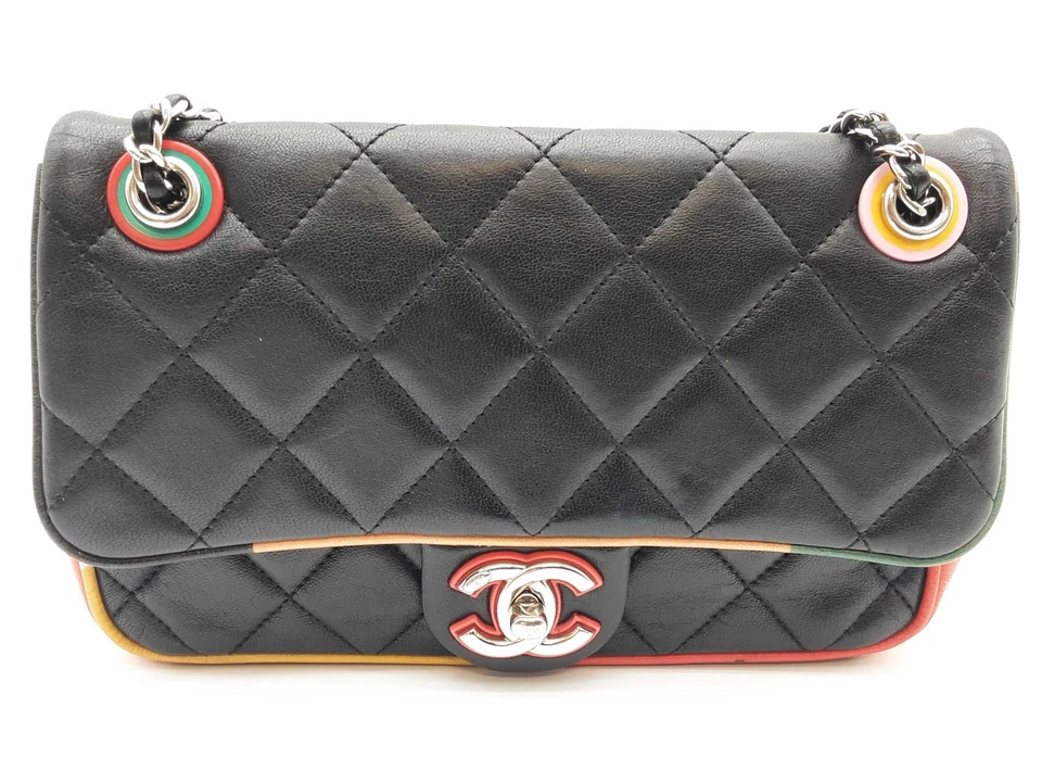 Chanel Cuba Color Flap Black Quilted Leather Shoulder Bag Do0525lezxde