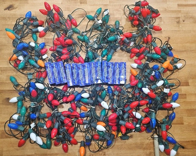 LOT OF 10 C-9 LIGHT STRING SETS & BULBS REPLACEMENTS