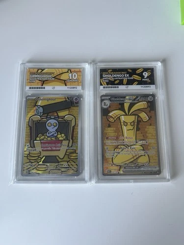 Ace 9 Gholdengo EX 252/182 and Ace 10 Gimmighoul 198/182 Sequential Pair