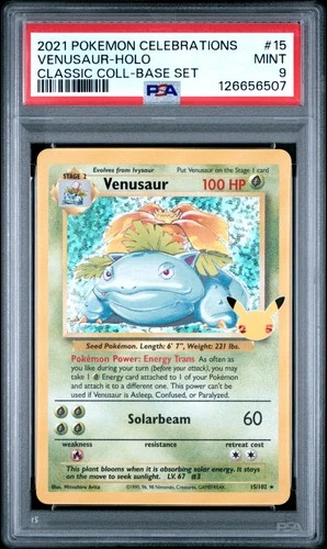 2021 POKEMON CELEBRATIONS CLASSIC COLL #15 VENUSAUR-HOLO PSA 9