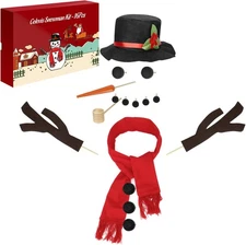 Colovis 16Pcs Snowman Decorating Kit, Making Kit Snow 1pcs, Red-1 