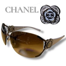 CHANEL Coco Mark CC Logo Sunglasses Pre-Owned Brown Purple Italy Auth M03512