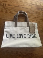 Santa Barbara Design Studio Canvas tote bag LIVE LOVE RIDE NWT