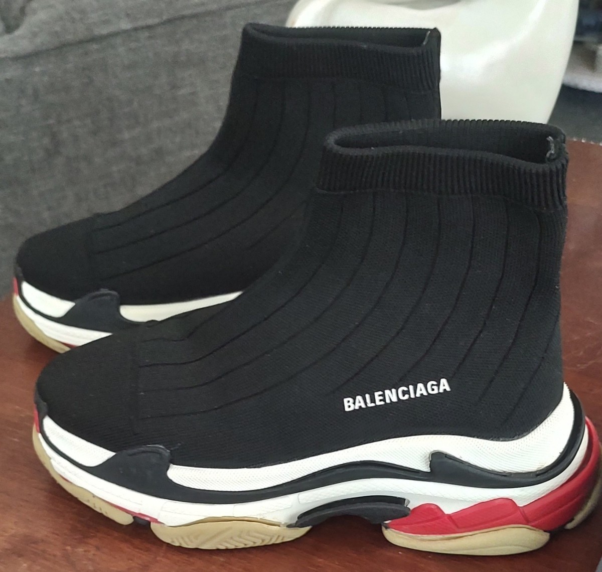 Balenciaga Knit Speed Trainers combined with the chunky Triple S