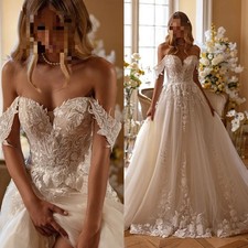Charming Off the Shoulder Wedding Dresses Lace Appliques A-line Sweetheart