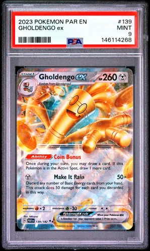2023 Pokemon Paradox Rift Gholdengo EX #139/182 Double Rare PSA 9
