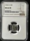 1943-D 10C FB Mercury Dime NGC MS66FB  6554450-010