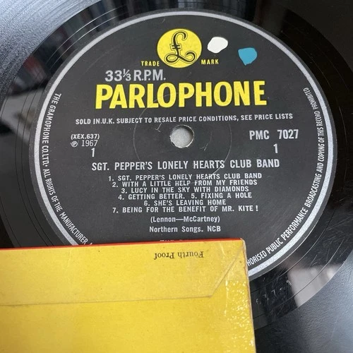 The Beatles – Sgt. Peppers Lonely Vinyl Record FIRST UK Press 1967 FOURTH PROOF