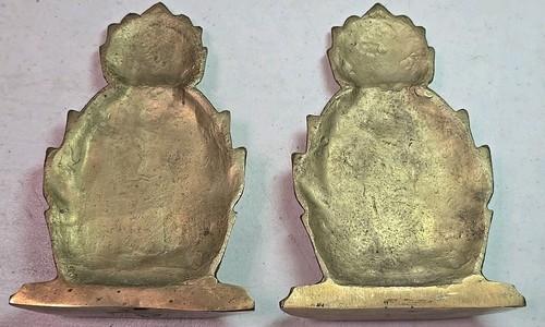 Vintage Pair Of Andrea By Sadek Solid Brass Pineapple Bookends, 6 Inch By 4 Inch - Picture 2 of 2